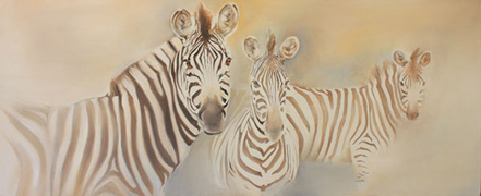 Zebras in Watercolor by Hettie Rowley